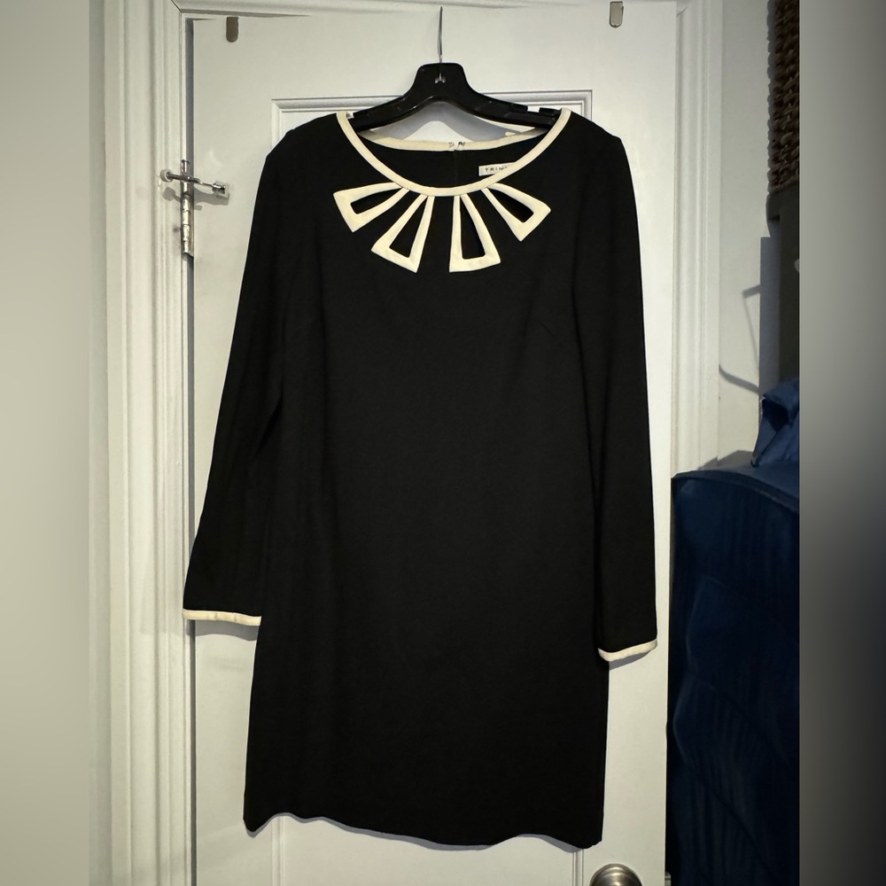 Black and white Trina Turk size 8 dress with cutouts